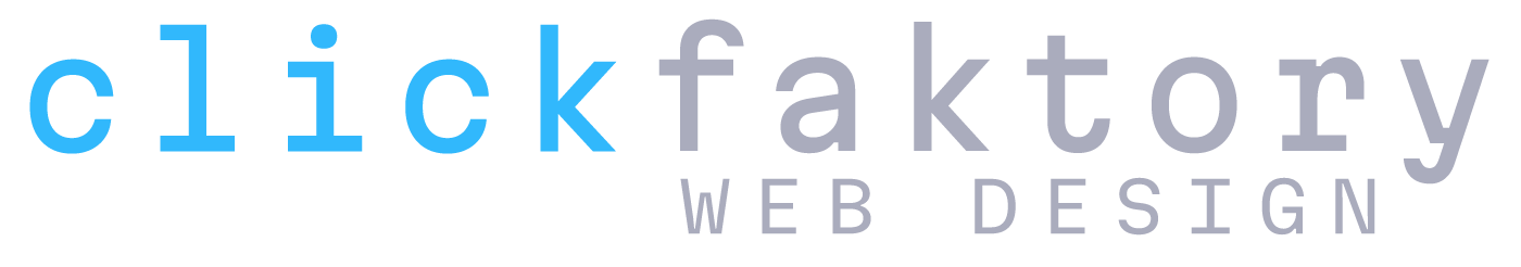 a logo for website design company clickfaktory web design in lexington kentucky