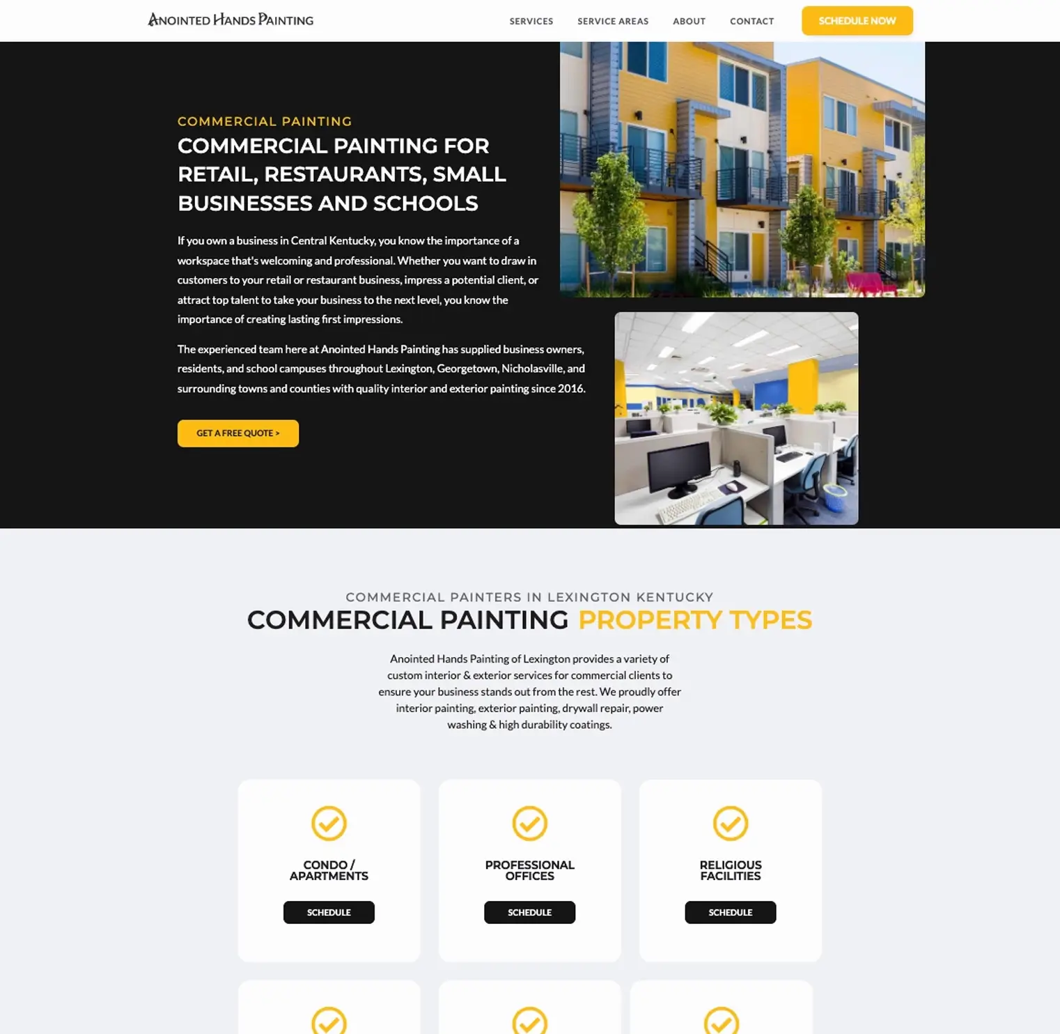 painting contractor web design website