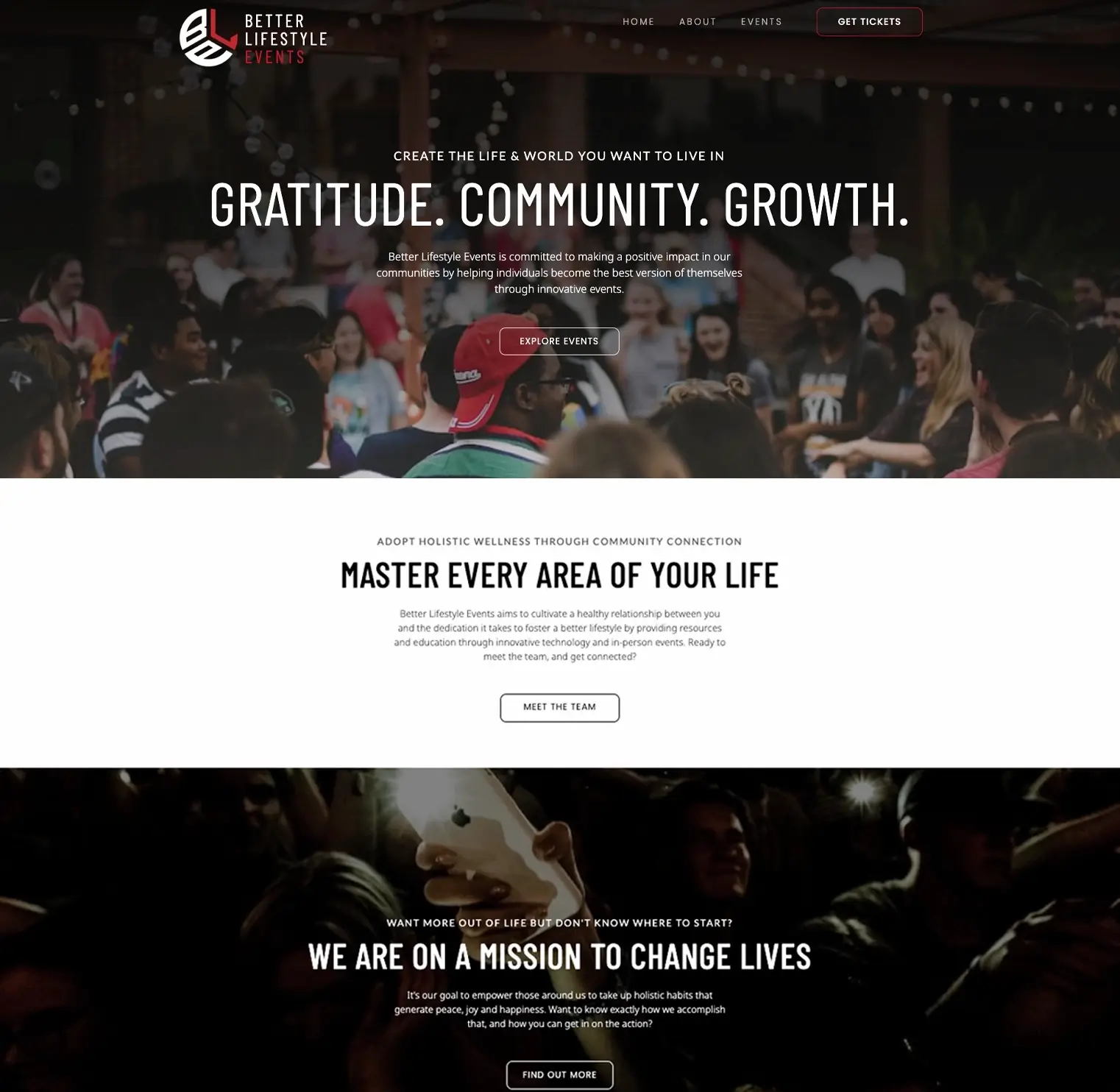 event web design website