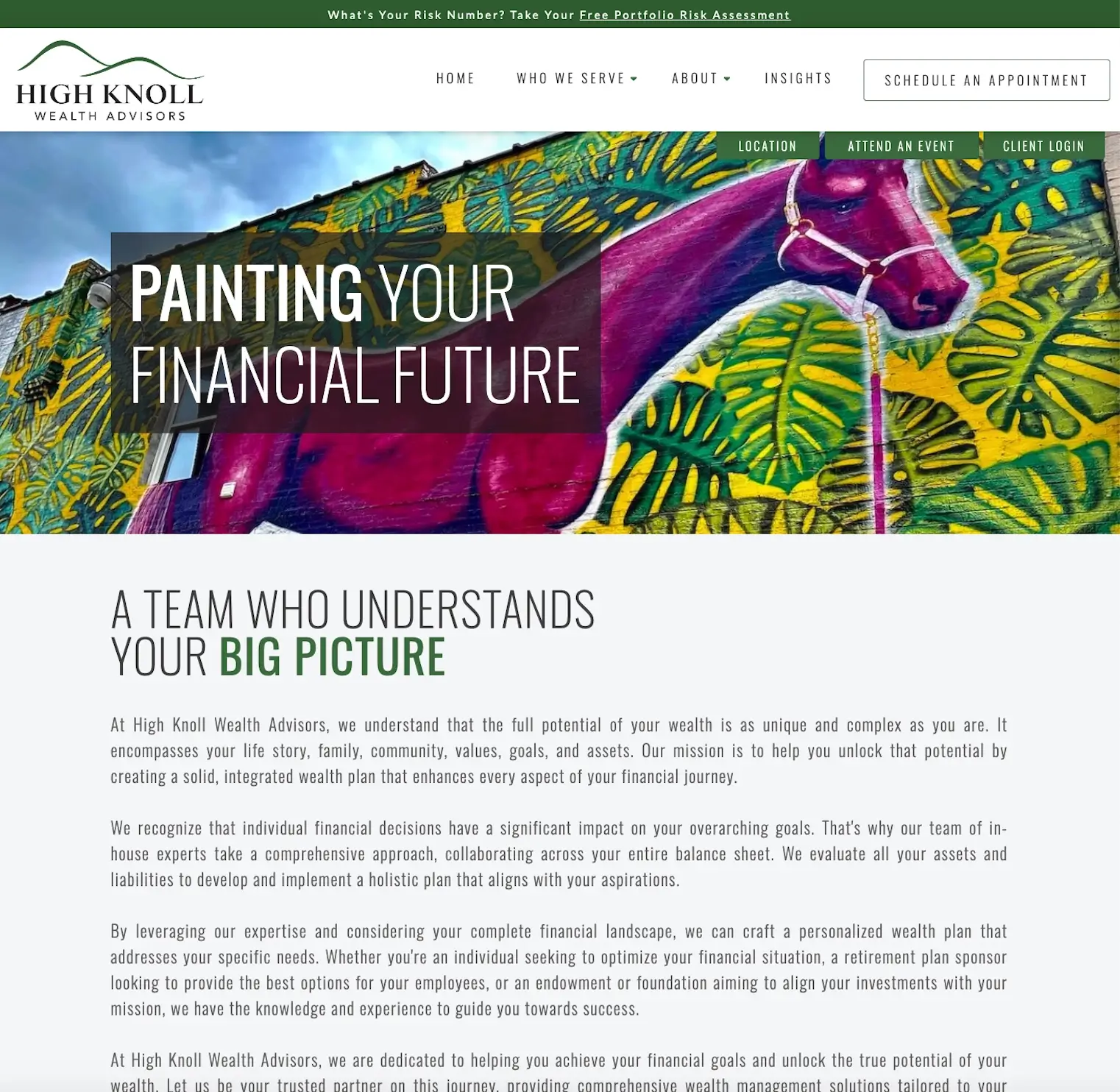 financial advisor web design website
