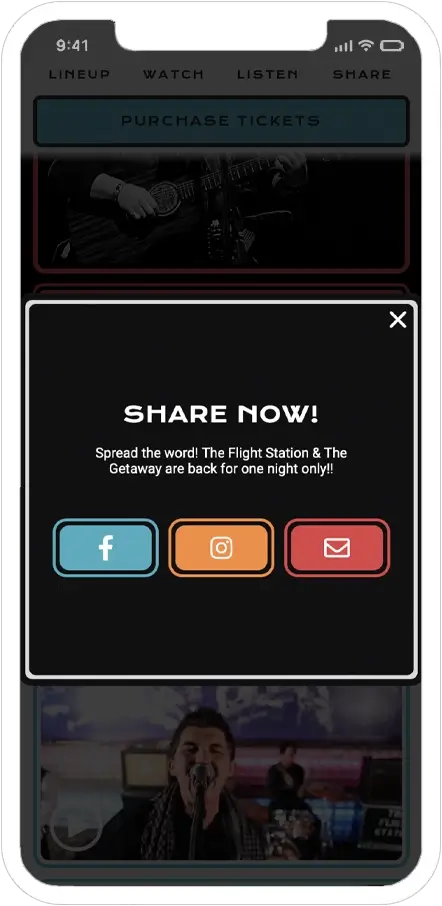 mobile responsive screenshot of reunite 2023 website