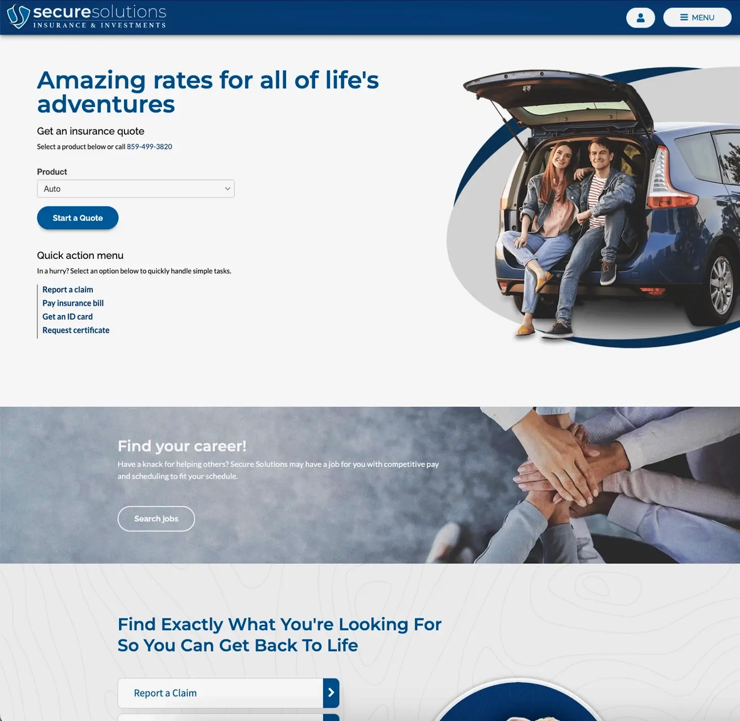 insurance investments web design website