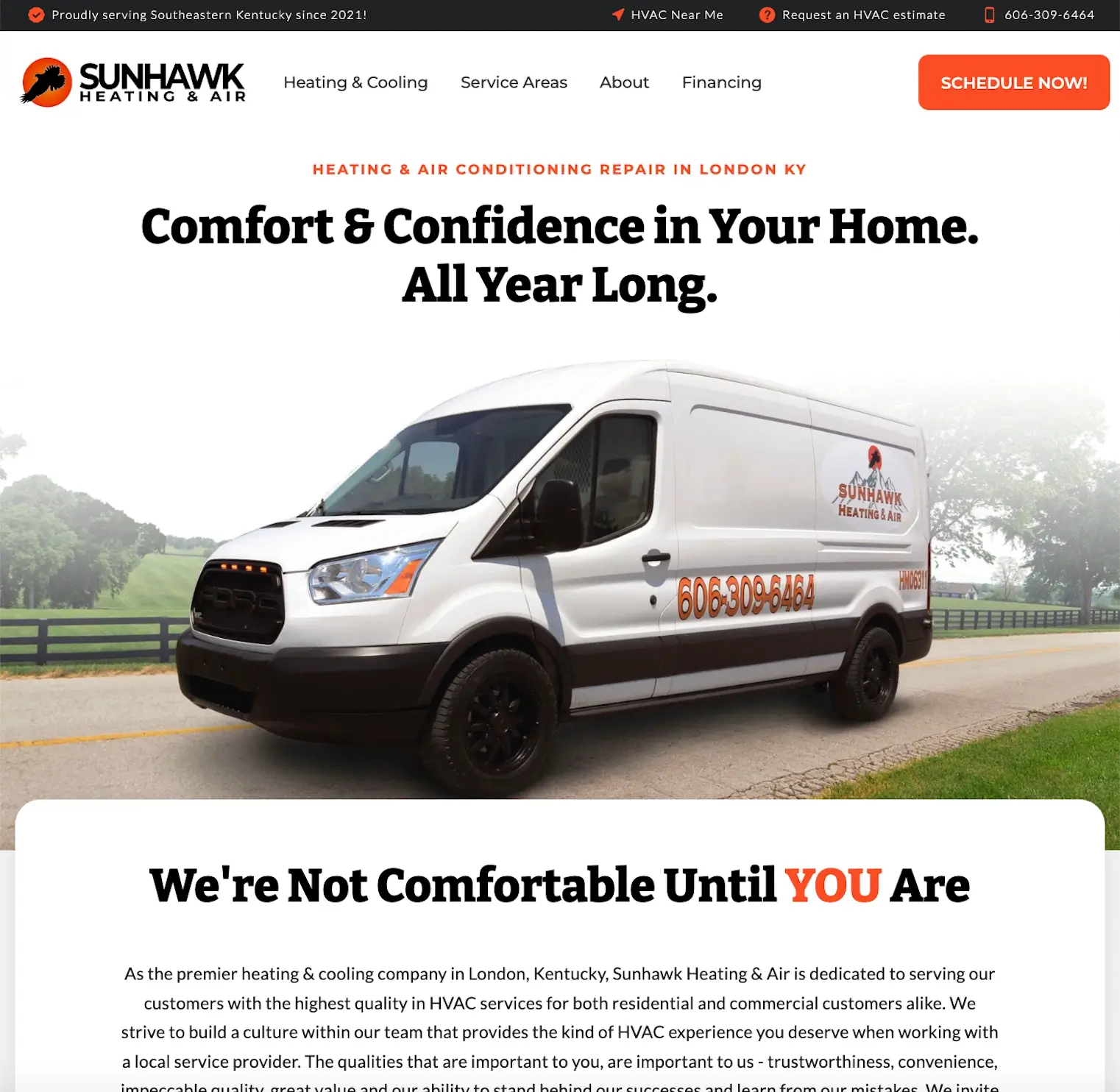 hvac heating and air web design website