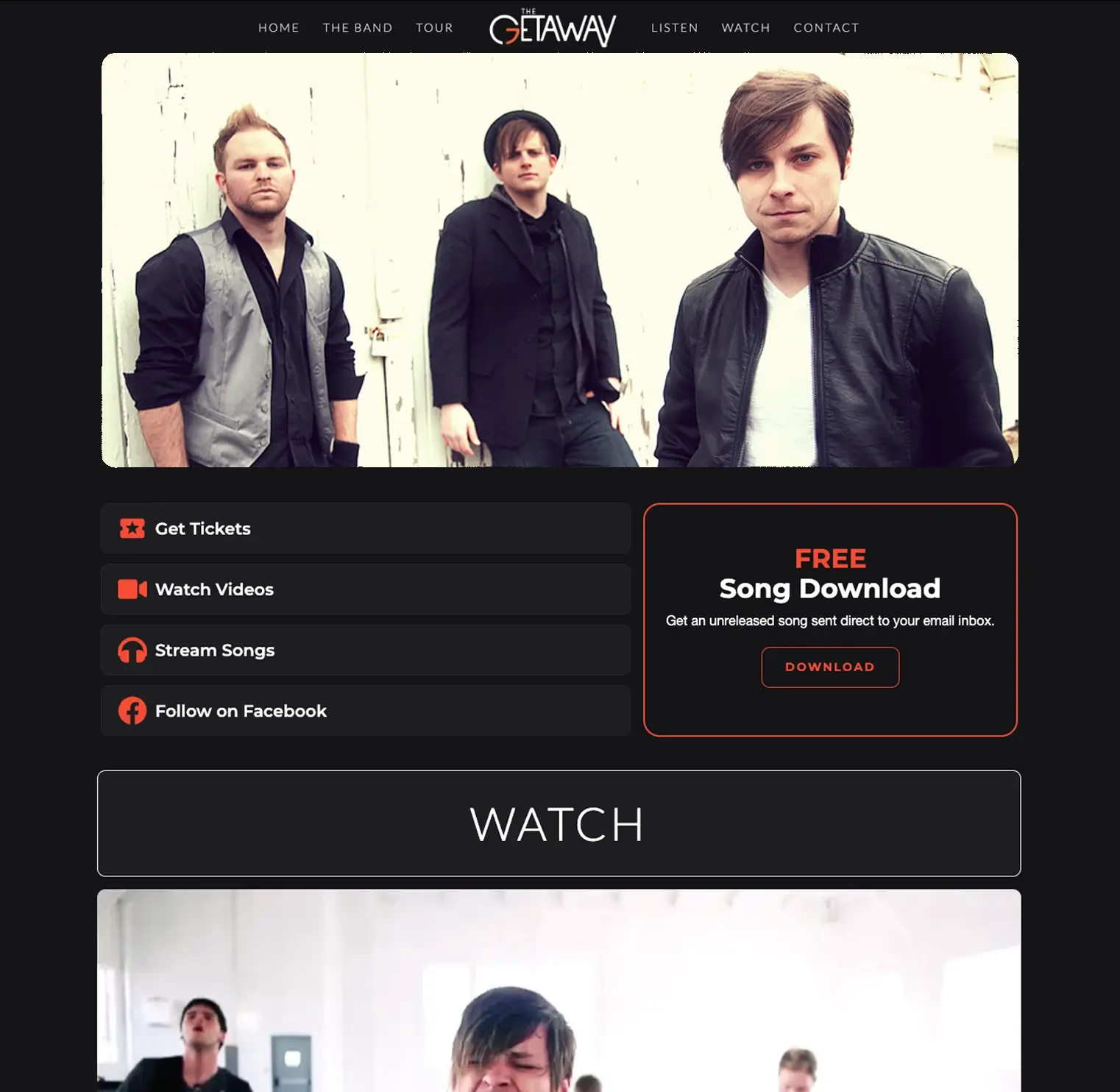 musician band web design website